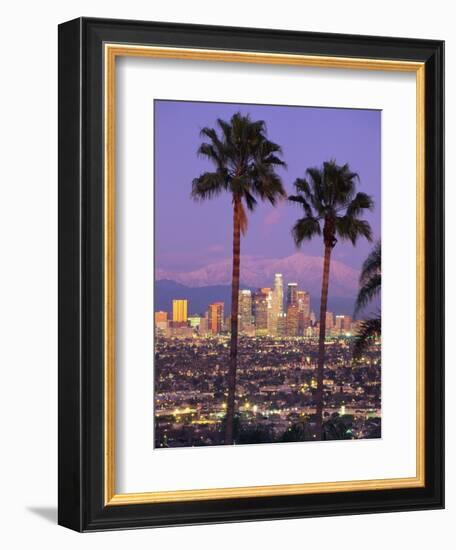 Two Palm Trees with Distant Los Angeles-Joseph Sohm-Framed Photographic Print