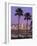 Two Palm Trees with Distant Los Angeles-Joseph Sohm-Framed Photographic Print