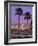 Two Palm Trees with Distant Los Angeles-Joseph Sohm-Framed Photographic Print