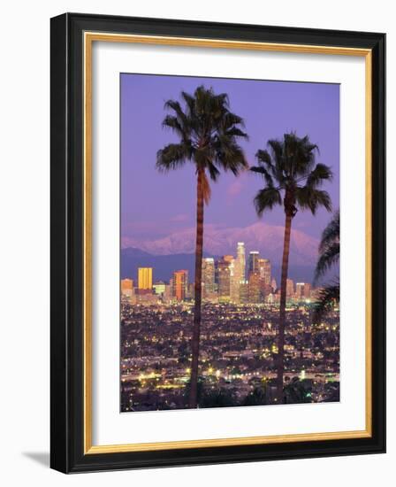 Two Palm Trees with Distant Los Angeles-Joseph Sohm-Framed Photographic Print