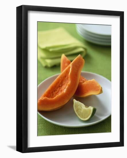 Two Papaya Wedges on a Plate-Michael Paul-Framed Photographic Print