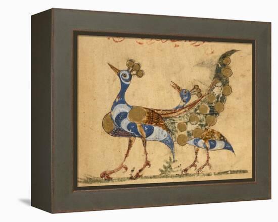 Two Peacocks-Aristotle ibn Bakhtishu-Framed Premier Image Canvas