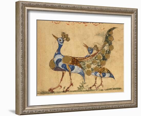 Two Peacocks-Aristotle ibn Bakhtishu-Framed Giclee Print