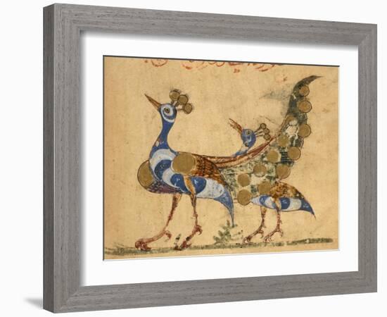 Two Peacocks-Aristotle ibn Bakhtishu-Framed Giclee Print