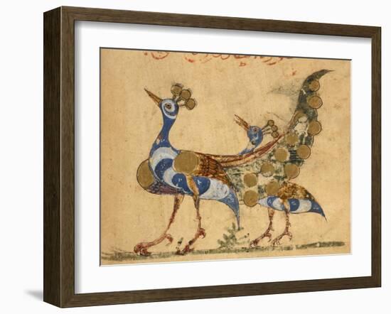 Two Peacocks-Aristotle ibn Bakhtishu-Framed Giclee Print
