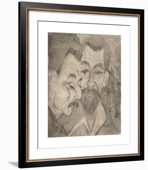 Two Peasant Heads-Ernst Ludwig Kirchner-Framed Premium Giclee Print