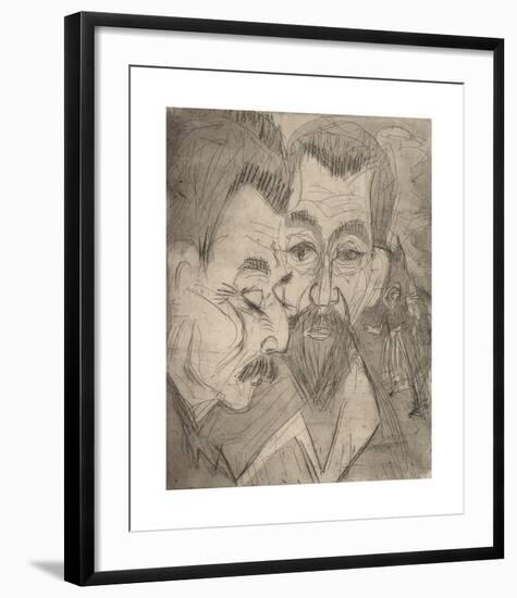 Two Peasant Heads-Ernst Ludwig Kirchner-Framed Premium Giclee Print