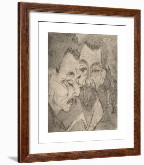 Two Peasant Heads-Ernst Ludwig Kirchner-Framed Premium Giclee Print