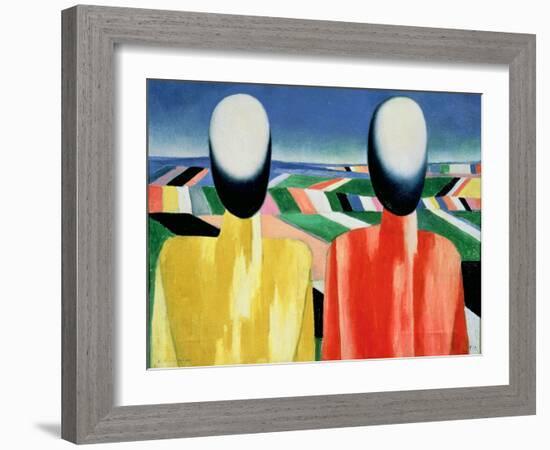 Two Peasants-Kasimir Malevich-Framed Giclee Print