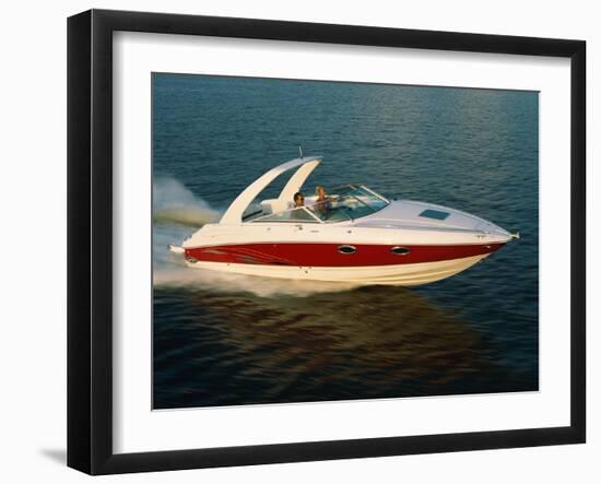 Two People in a Motorboat-null-Framed Photographic Print