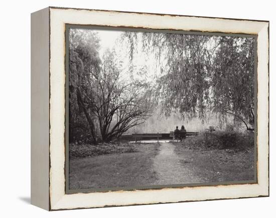 Two People on a Park Bench-Sharon Wish-Framed Premier Image Canvas