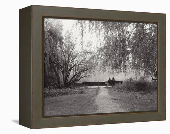 Two People on a Park Bench-Sharon Wish-Framed Premier Image Canvas