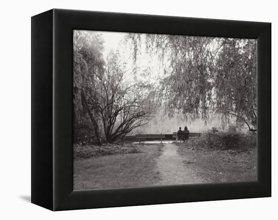 Two People on a Park Bench-Sharon Wish-Framed Premier Image Canvas