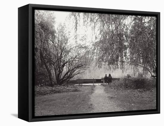 Two People on a Park Bench-Sharon Wish-Framed Premier Image Canvas