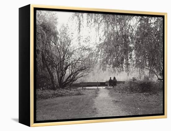 Two People on a Park Bench-Sharon Wish-Framed Premier Image Canvas