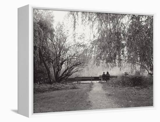 Two People on a Park Bench-Sharon Wish-Framed Premier Image Canvas