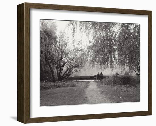 Two People on a Park Bench-Sharon Wish-Framed Photographic Print