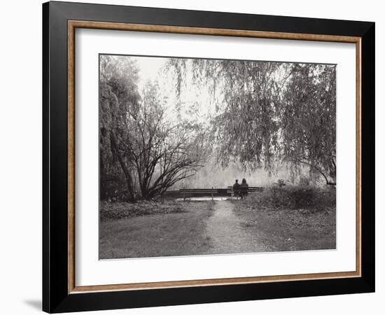 Two People on a Park Bench-Sharon Wish-Framed Photographic Print