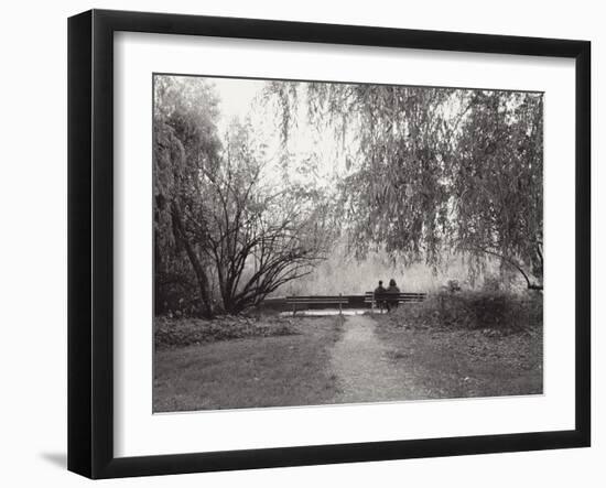 Two People on a Park Bench-Sharon Wish-Framed Photographic Print