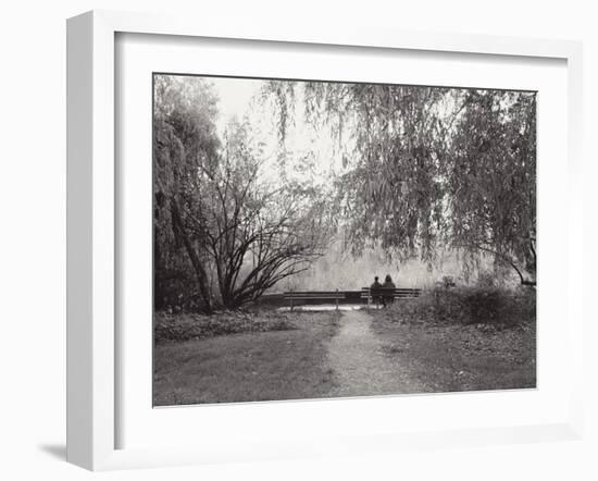 Two People on a Park Bench-Sharon Wish-Framed Photographic Print