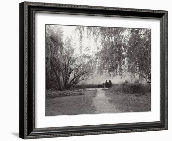 Two People on a Park Bench-Sharon Wish-Framed Photographic Print