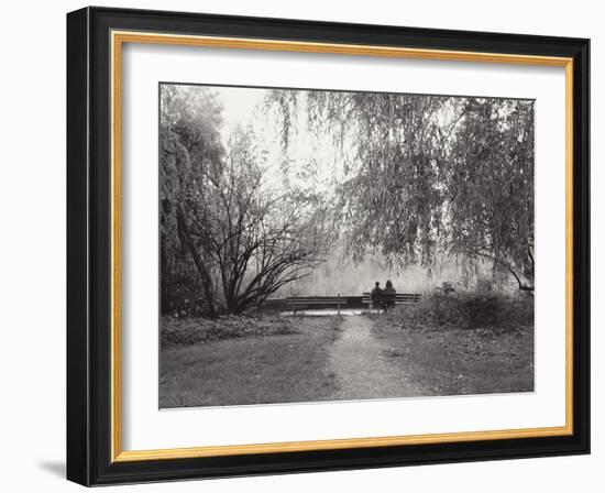 Two People on a Park Bench-Sharon Wish-Framed Photographic Print