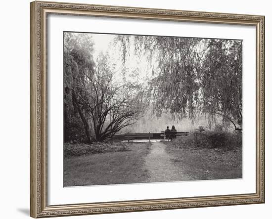 Two People on a Park Bench-Sharon Wish-Framed Photographic Print