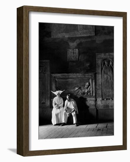 Two People Sitting in Hospital Where St. Catherine Nursed People with the Plague-Walter Sanders-Framed Photographic Print