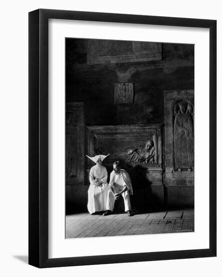 Two People Sitting in Hospital Where St. Catherine Nursed People with the Plague-Walter Sanders-Framed Photographic Print