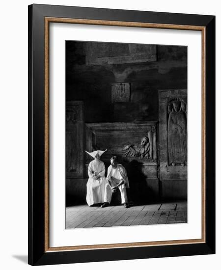 Two People Sitting in Hospital Where St. Catherine Nursed People with the Plague-Walter Sanders-Framed Photographic Print