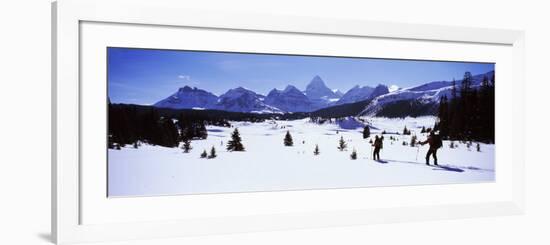 Two People Skiing, Mt Assiniboine, Mt Assiniboine Provincial Park, British Columbia, Canada-null-Framed Photographic Print