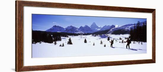 Two People Skiing, Mt Assiniboine, Mt Assiniboine Provincial Park, British Columbia, Canada-null-Framed Photographic Print