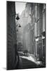 Two People Walking Up Sunny Side Street Near St Michel Notre Dame in Paris, France-Robert Such-Mounted Photographic Print