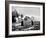 Two People Watching House Burn in Aftermath of Hurricane Hazel-Hank Walker-Framed Photographic Print