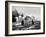 Two People Watching House Burn in Aftermath of Hurricane Hazel-Hank Walker-Framed Photographic Print