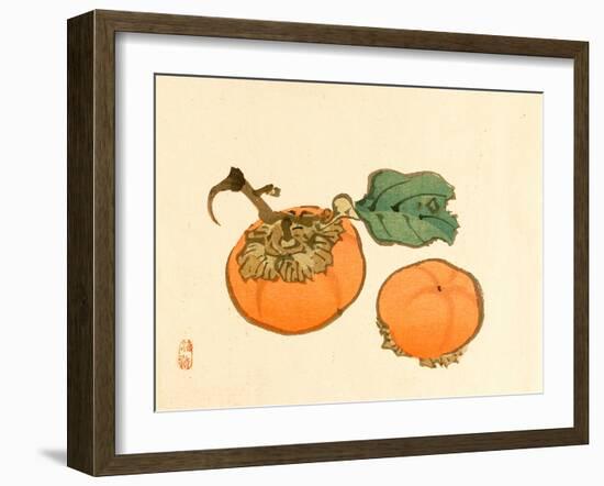 Two Persimmons-Bairei Kono-Framed Giclee Print