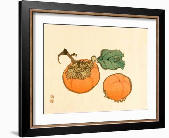 Two Persimmons-Bairei Kono-Framed Giclee Print