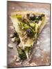 Two Pieces of Pizza with Mince, Olives, Spinach and Cheese-null-Mounted Photographic Print