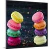 Two Piles Of Colorful Macaroons-Anna-Mari West-Mounted Art Print