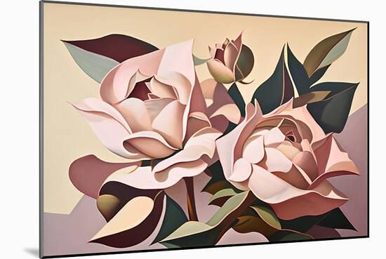 Two Pink Roses-Lea Faucher-Mounted Art Print