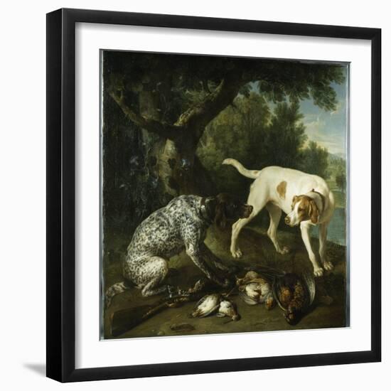 Two Pointers Belonging to the 3rd Earl of Burlington with Dead Game in a Landscape, 1713-Alexandre-Francois Desportes-Framed Giclee Print