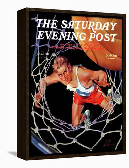 "Two Points," Saturday Evening Post Cover, January 24, 1942-Ski Weld-Framed Premier Image Canvas