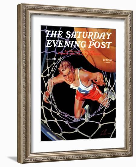 "Two Points," Saturday Evening Post Cover, January 24, 1942-Ski Weld-Framed Giclee Print