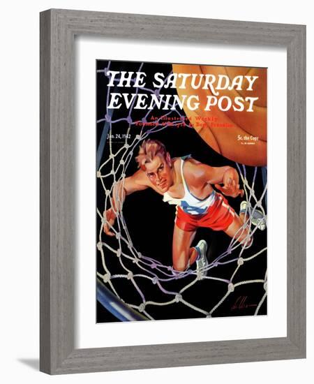 "Two Points," Saturday Evening Post Cover, January 24, 1942-Ski Weld-Framed Giclee Print