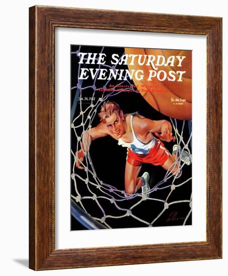 "Two Points," Saturday Evening Post Cover, January 24, 1942-Ski Weld-Framed Giclee Print