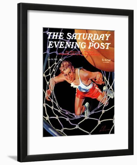 "Two Points," Saturday Evening Post Cover, January 24, 1942-Ski Weld-Framed Giclee Print