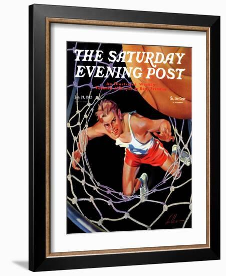 "Two Points," Saturday Evening Post Cover, January 24, 1942-Ski Weld-Framed Giclee Print