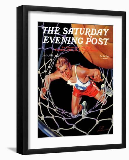 "Two Points," Saturday Evening Post Cover, January 24, 1942-Ski Weld-Framed Giclee Print