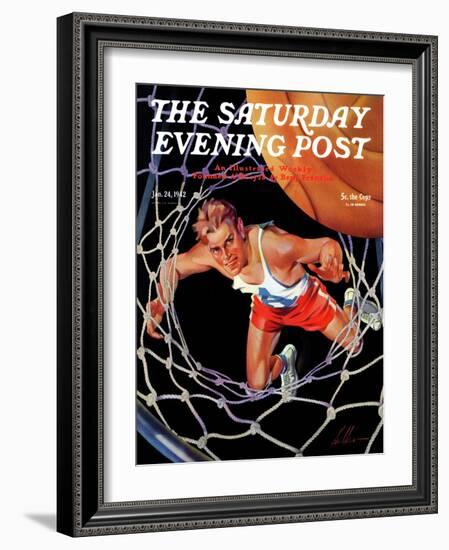 "Two Points," Saturday Evening Post Cover, January 24, 1942-Ski Weld-Framed Giclee Print