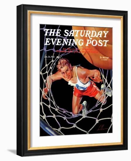 "Two Points," Saturday Evening Post Cover, January 24, 1942-Ski Weld-Framed Giclee Print